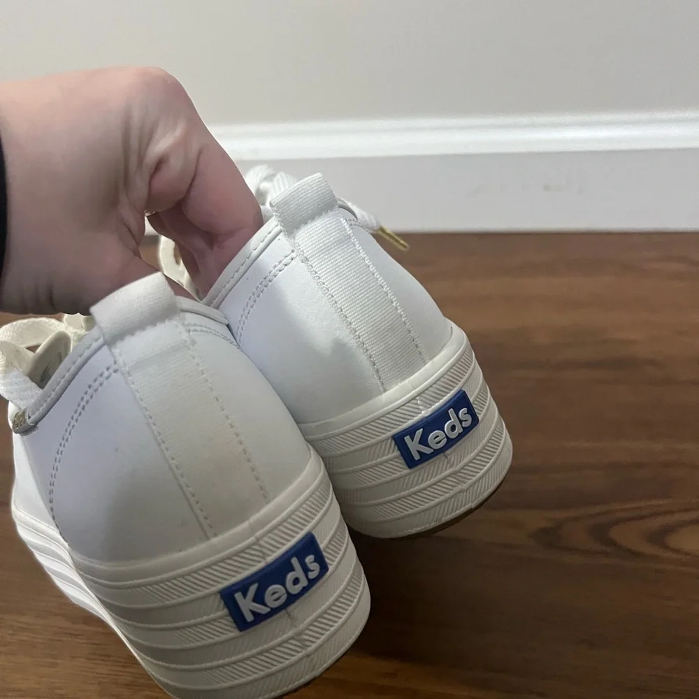 NEW Keds White Triple Up Leather Platform Sneakers Size 9 US $75_4